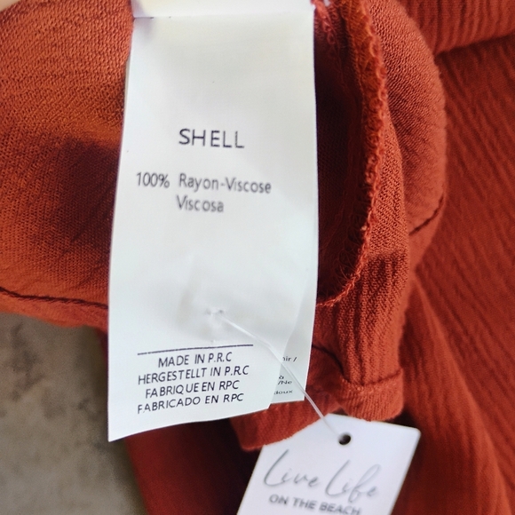 Cupshe V Neck Cover Up Dress Rust Orange Pool Beach Vacation Size Medium - Picture 10 of 13